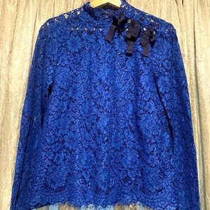 JCrew Blue Lace Blouse